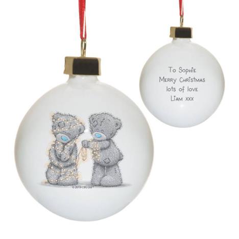 Personalised Me to You Wrapped Up In Lights Christmas Bauble £12.99